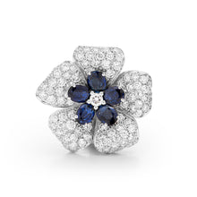 Load image into Gallery viewer, Big Sapphires Flowers Earrings
