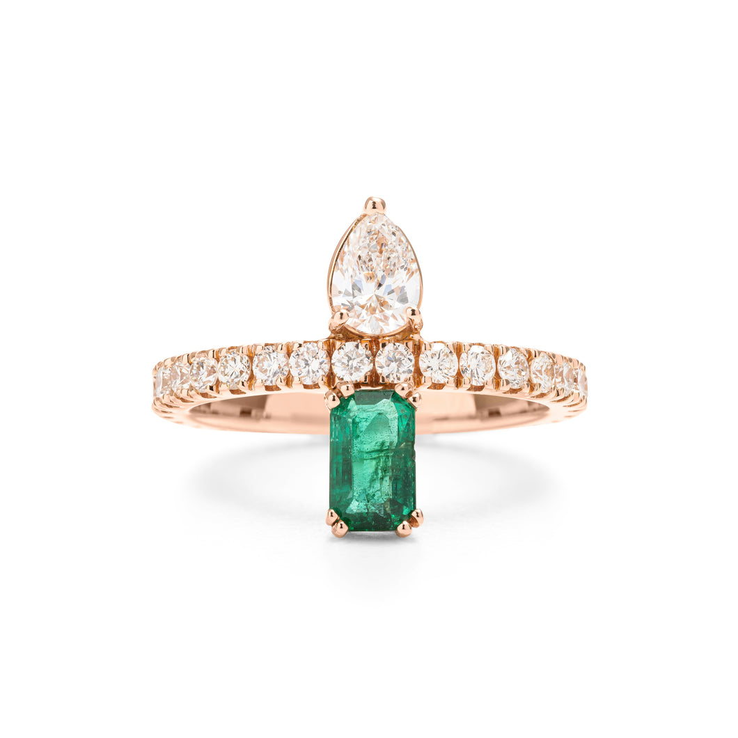 Emerald and Diamond Ring