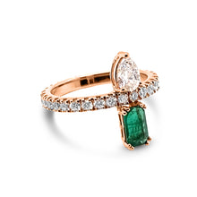 Load image into Gallery viewer, Emerald and Diamond Ring
