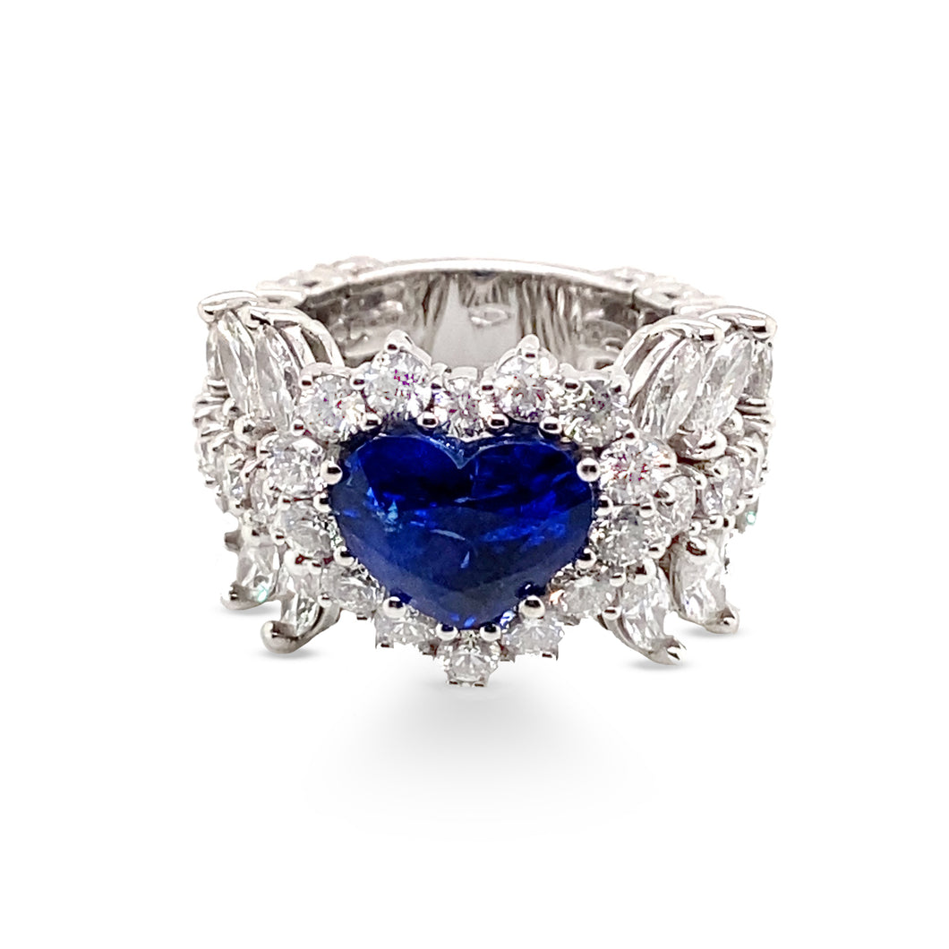 Blue Sapphire Heart Ring