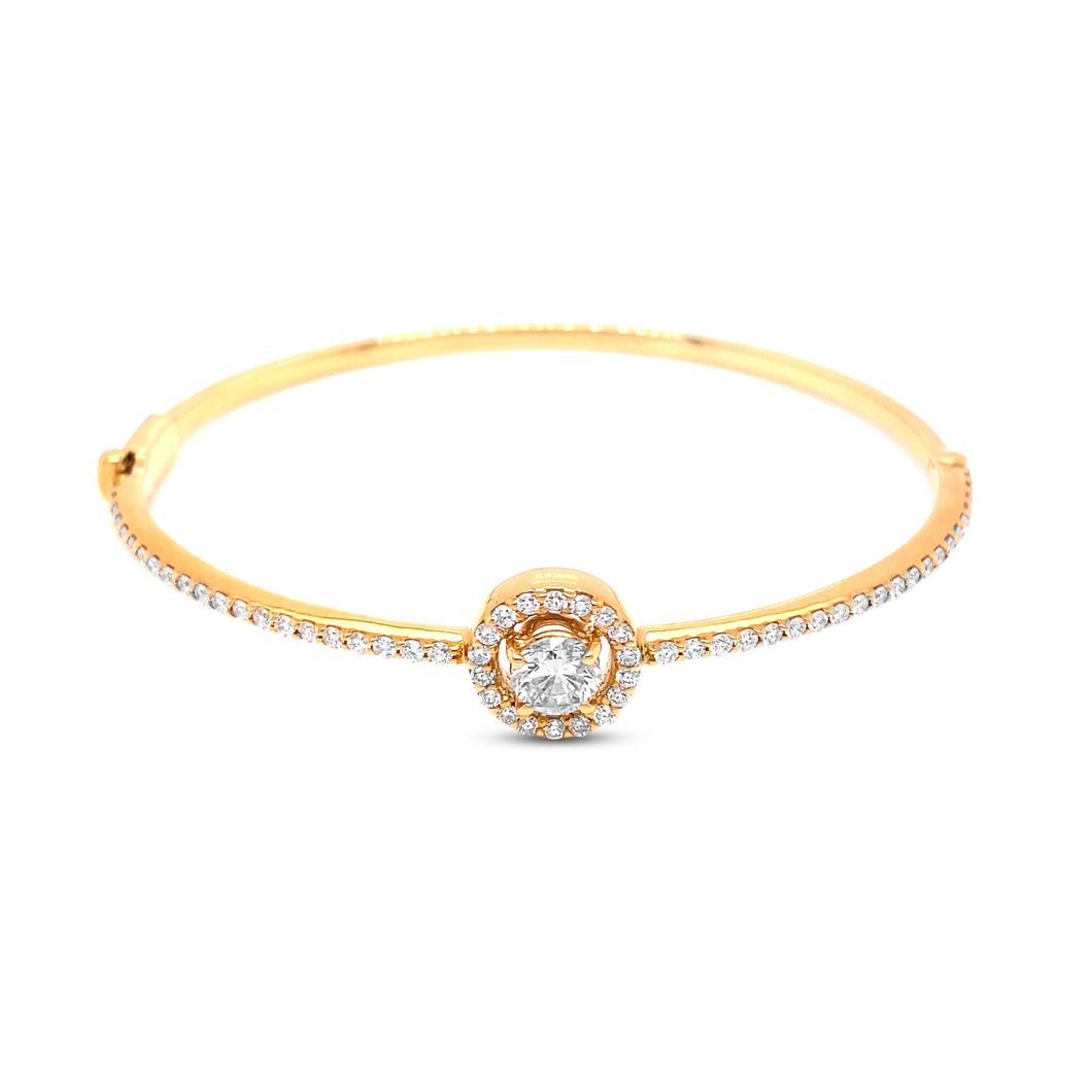 Diamond Halo Bangle Bracelet