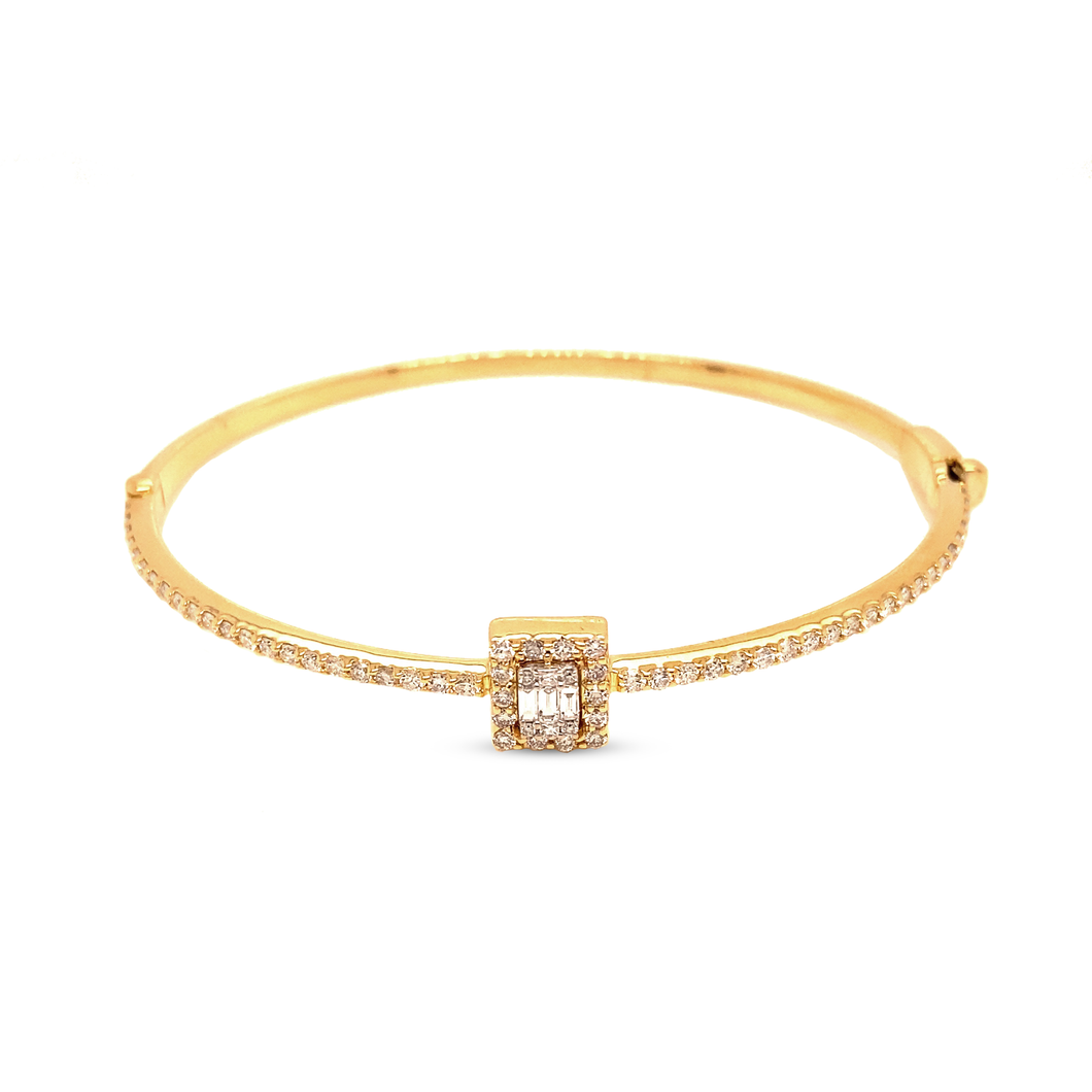 Baguette Cut Diamond Bangle Bracelet